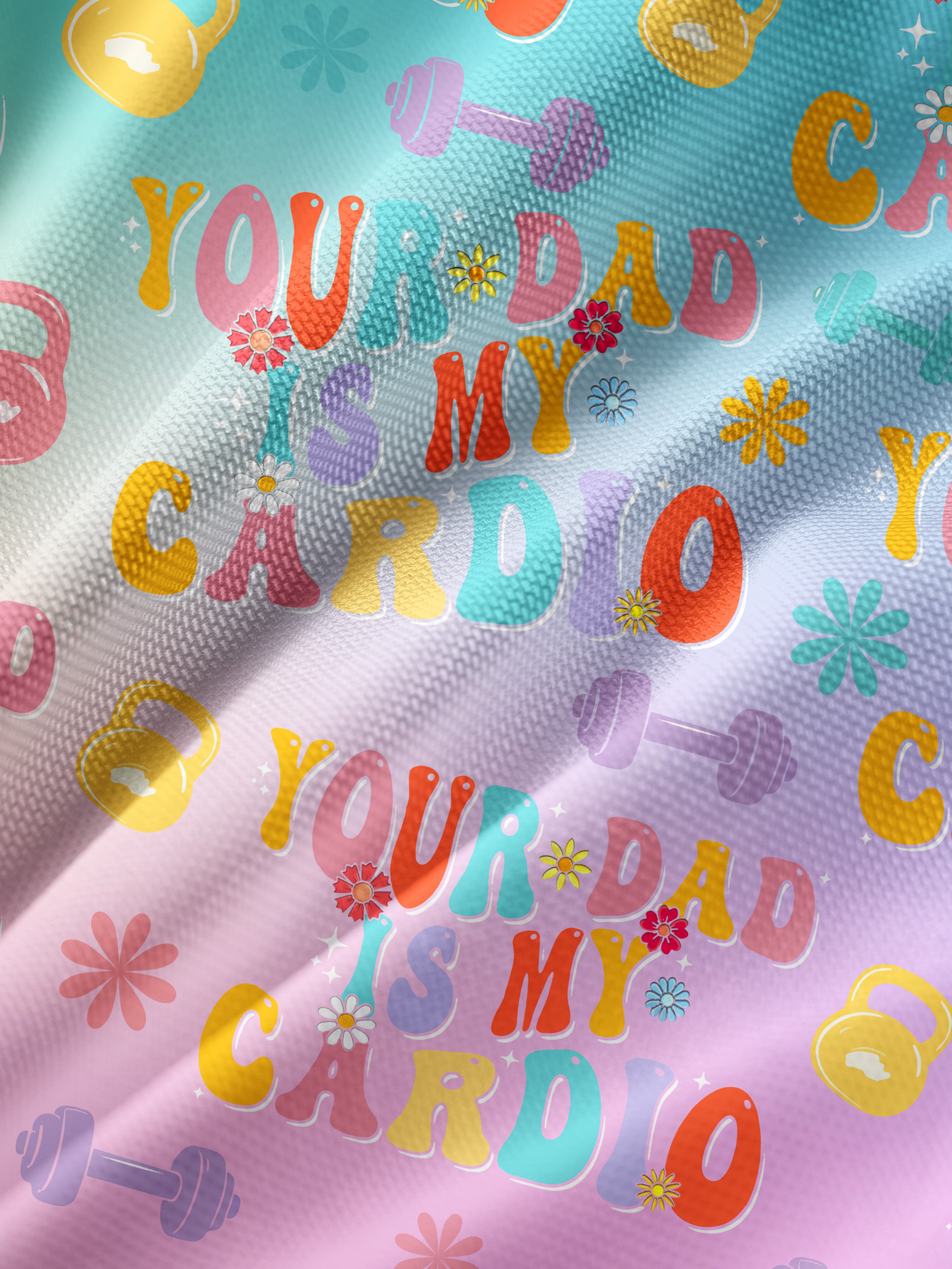 Your Dad Is My Cardio Mesh Long Sleeve Top