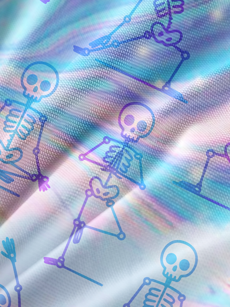 ZEN TO THE BONE SKELETON Mesh Long Sleeve Top