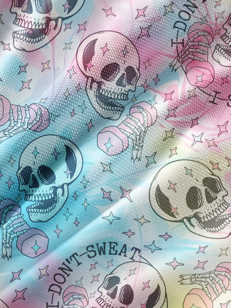SKELETON GYM SPARKLE VIBES Mesh Long Sleeve Top
