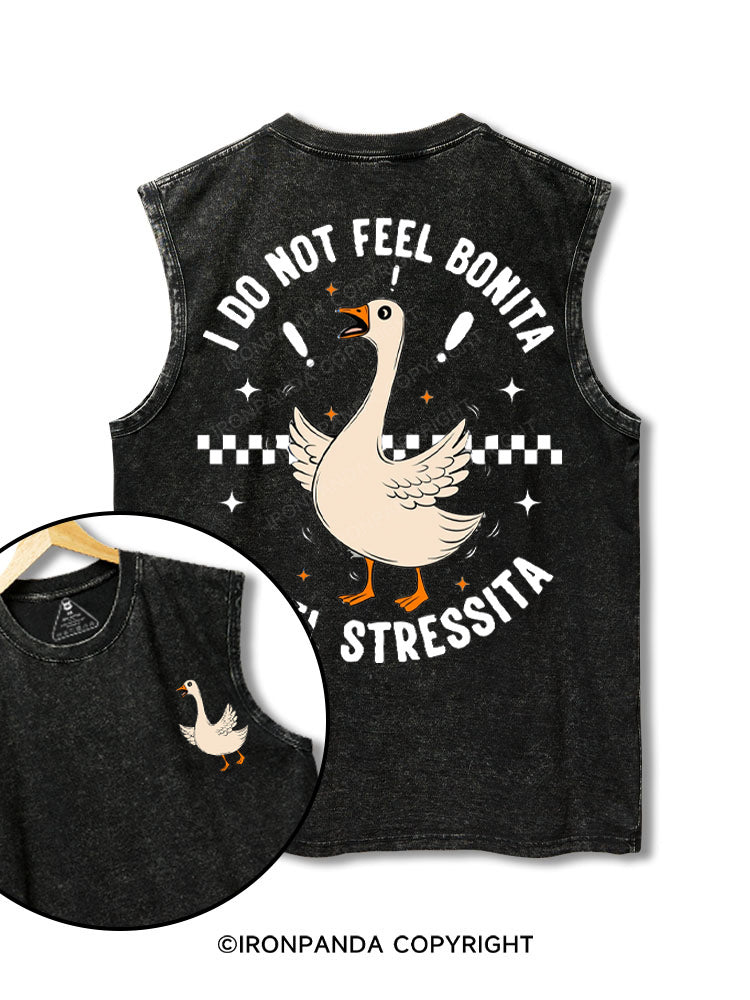 I Do Not Feel Bonita printed Washed Gym tank