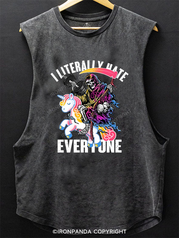 I LITERALLY HATE EVERYONE SCOOP BOTTOM COTTON TANK
