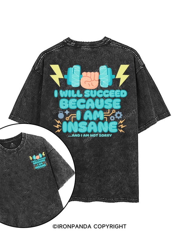 I will succeed printed Gym Shirt