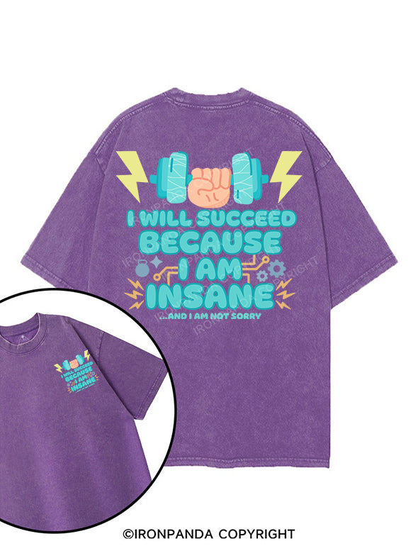 I will succeed printed Gym Shirt
