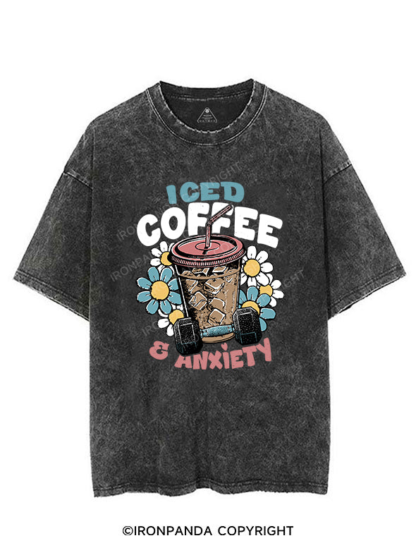 Iced Coffee and Anxiety VINTAGE GYM SHIRT