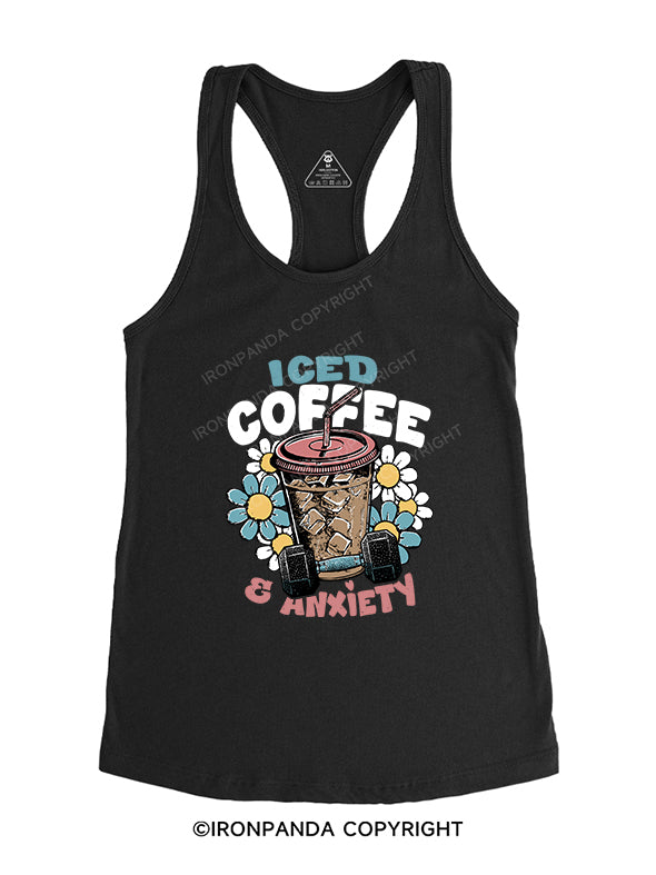 Iced Coffee and Anxiety Gym Racerback Tank