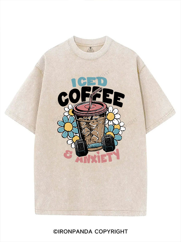 Iced Coffee and Anxiety VINTAGE GYM SHIRT