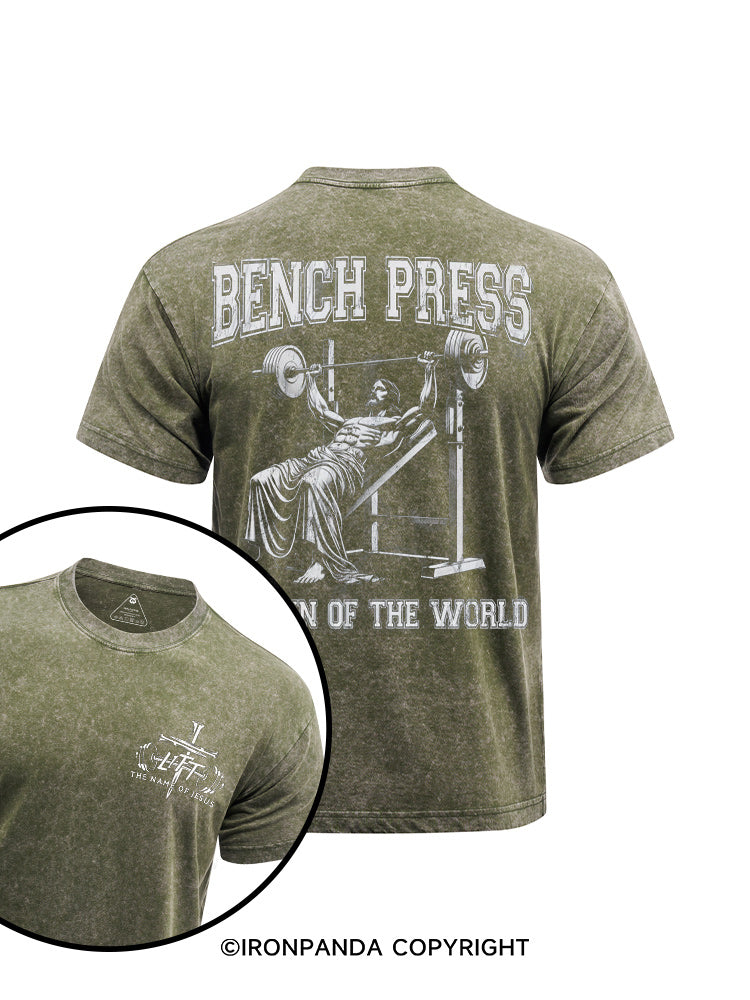 Jesus Lift Weights printed Washed Gym Shirt