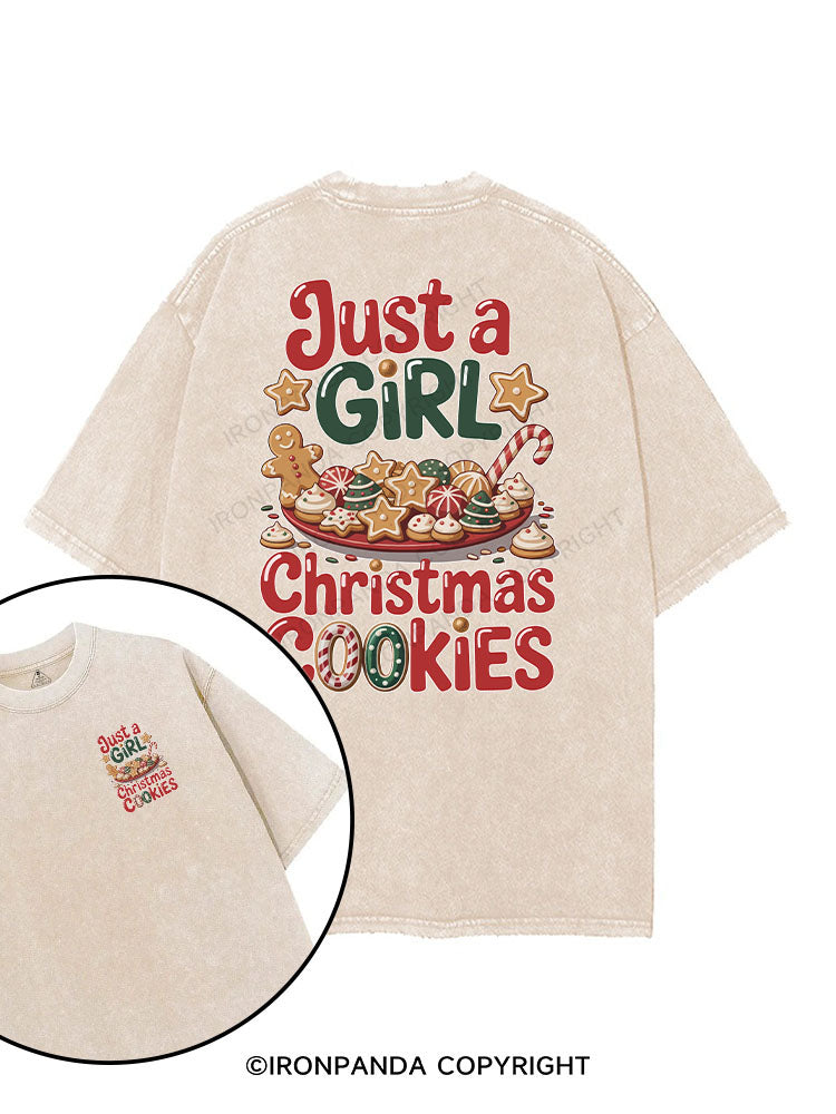 Just a girl Christmas cookies printed Gym Shirt
