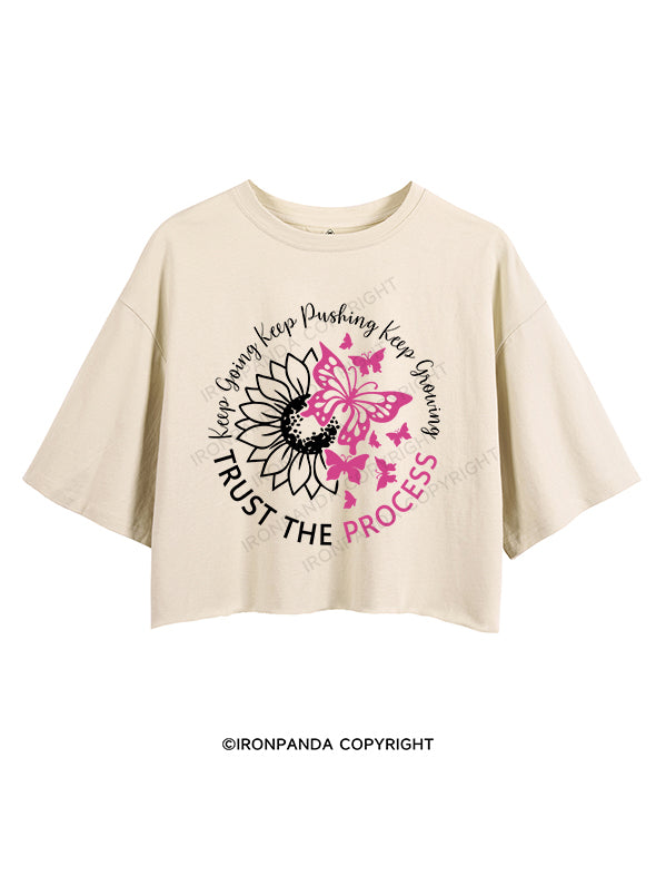 KEEP GOING KEEP PUSHING KEEP GROWING CROP TOPS