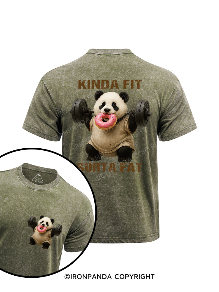 KINDA FIT SORTA FAT printed Washed Gym Shirt