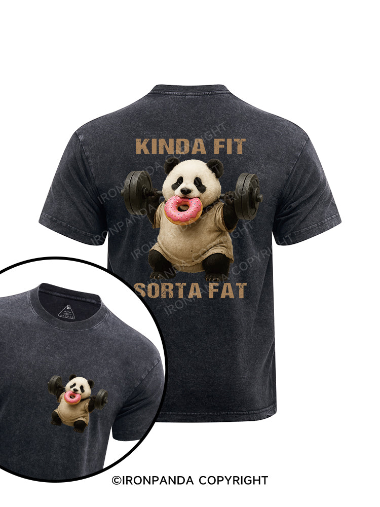 KINDA FIT SORTA FAT printed Washed Gym Shirt