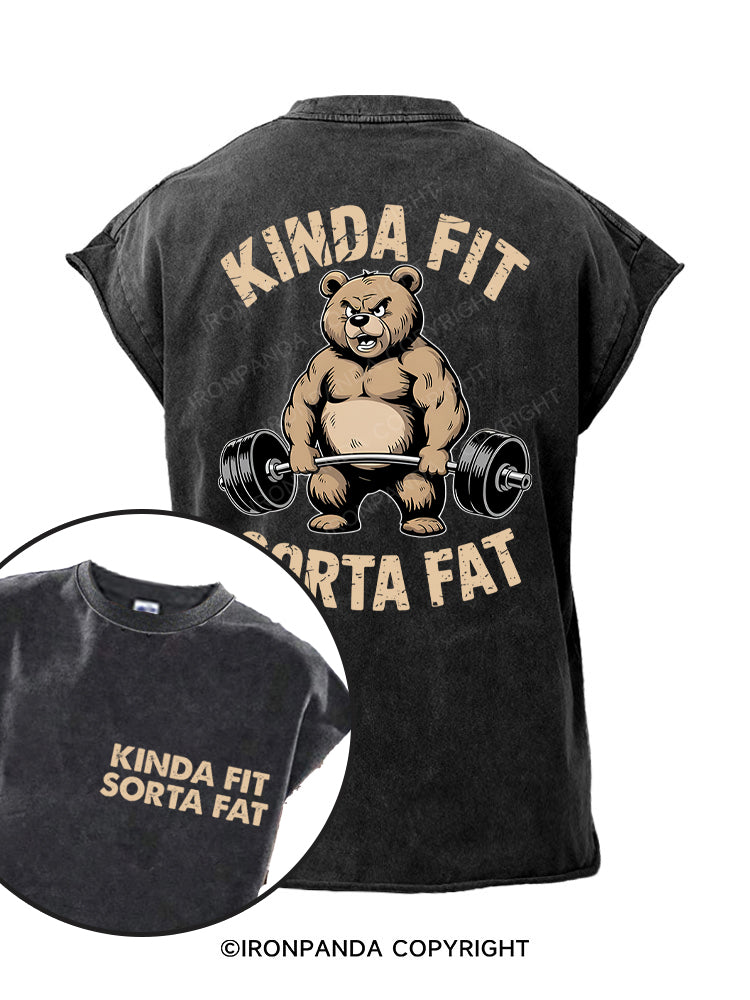 KINDA FIT SORTA FAT Printed Cut Off Tank