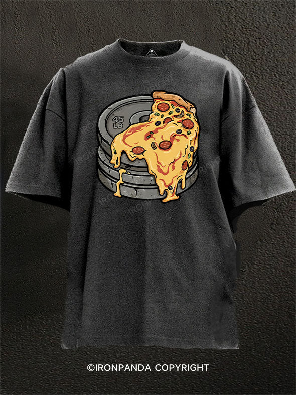 Lift Heavy Eat Pizza Washed Gym Shirt