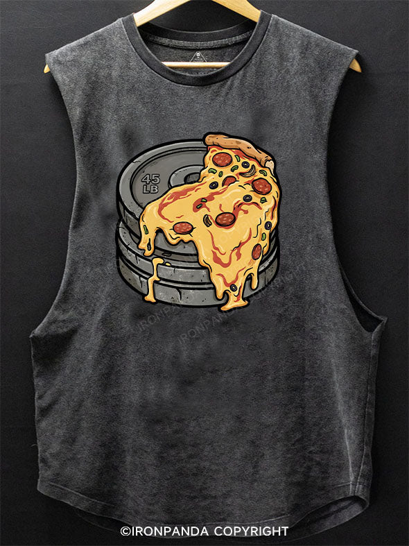 Lift Heavy Eat Pizza Scoop Bottom Cotton Tank