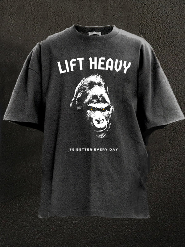 Lift heavy gorilla Washed Gym Shirt