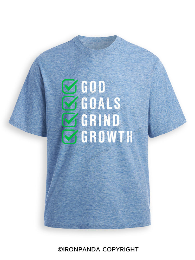 God Goals Grind Growth Ultra Soft Heather T-Shirt