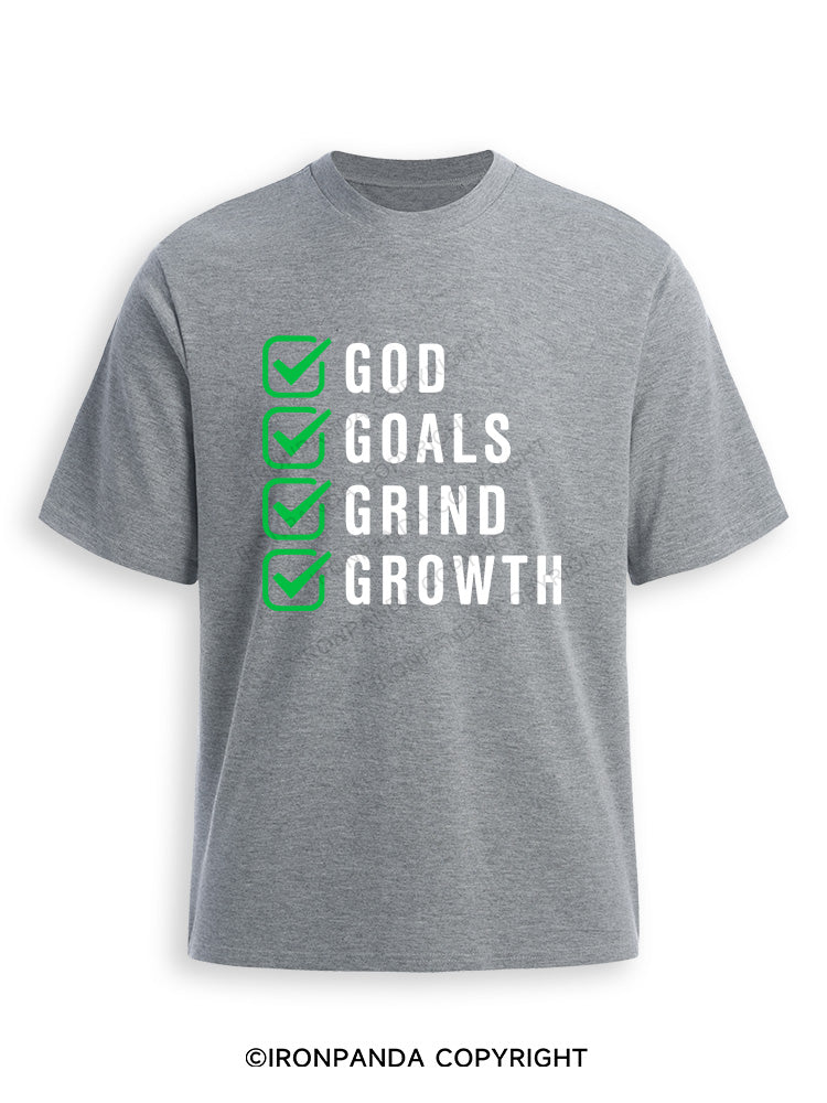 God Goals Grind Growth Ultra Soft Heather T-Shirt