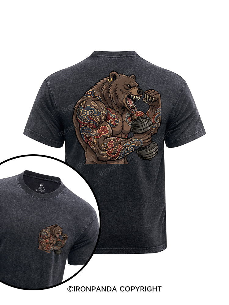 Lone Fury printed Washed Gym Shirt