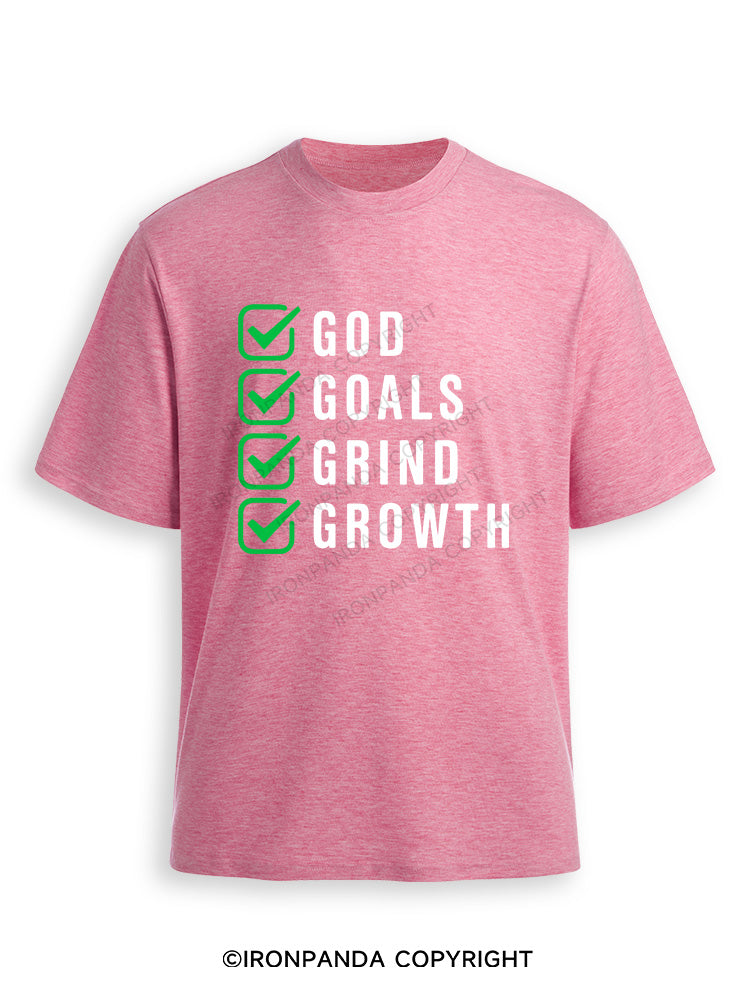 God Goals Grind Growth Ultra Soft Heather T-Shirt