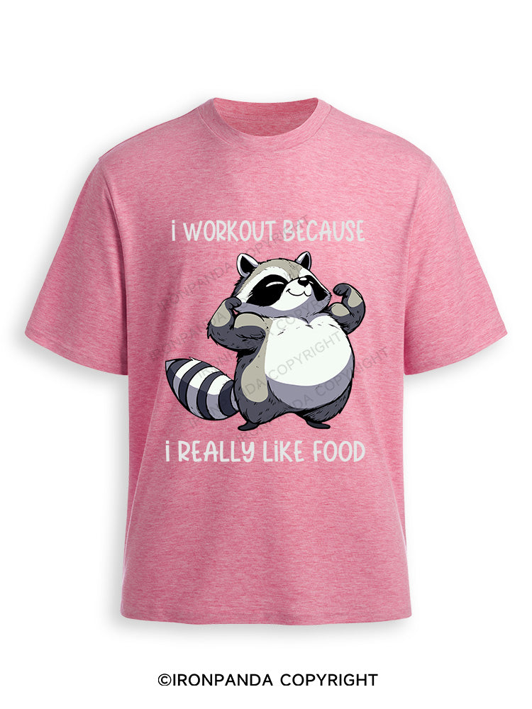 I WORKOUT BECAUSE I REALLY LIKE FOOD Ultra Soft Heather T-Shirt
