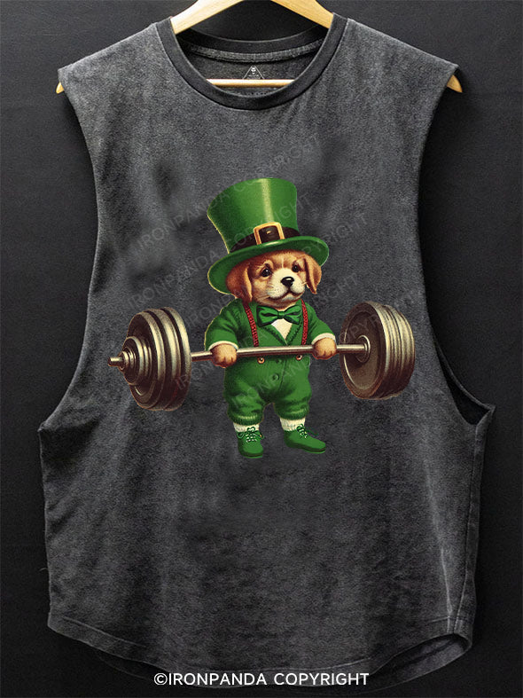 Lucky puppy weightlifting SCOOP BOTTOM COTTON TANK