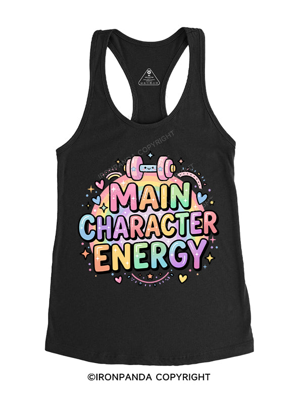 MAIN CHARACTER ENERGY Gym Racerback Tank