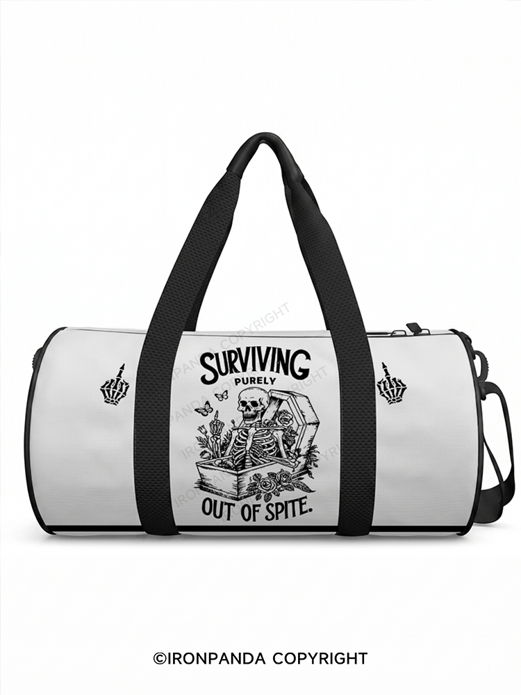 SURVIVING PURELY OUT OF SPITE Duffle Bag