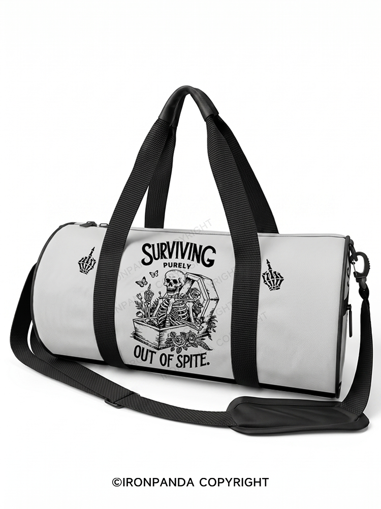 SURVIVING PURELY OUT OF SPITE Duffle Bag