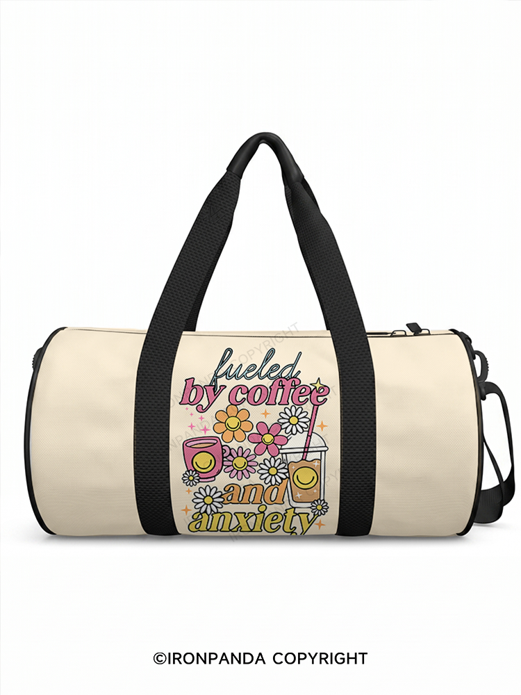 FUELED BY ICED COFFEE & ANXIETY Duffle Bag