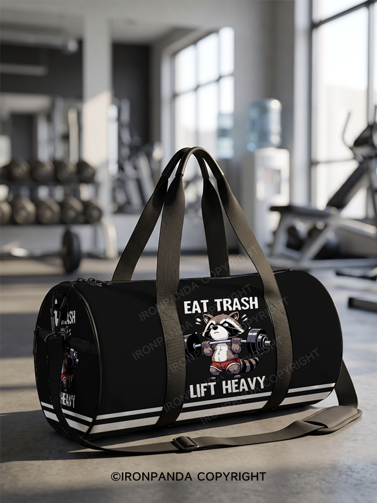 eat trash lift heavy Duffle Bag