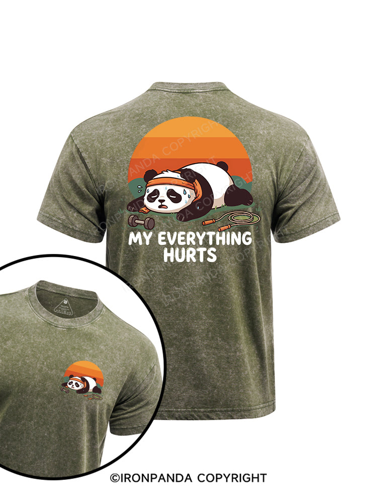 My Everything Hurts printed Washed Gym Shirt