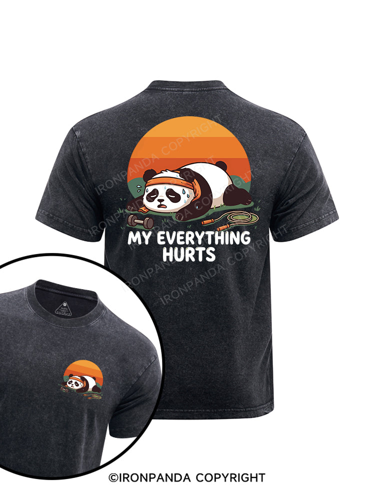 My Everything Hurts printed Washed Gym Shirt