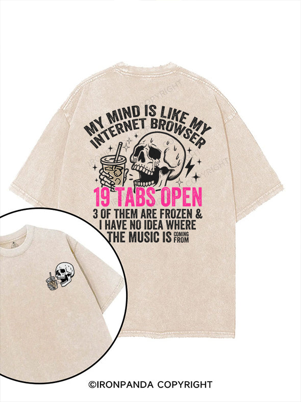 MY MIND IS LIKE MY INTERNET BROWSER printed Gym Shirt