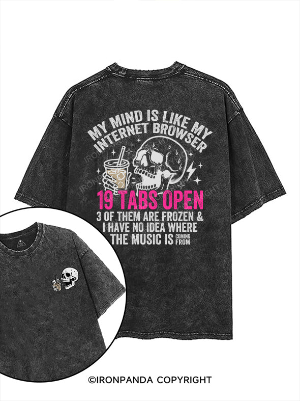 MY MIND IS LIKE MY INTERNET BROWSER printed Gym Shirt