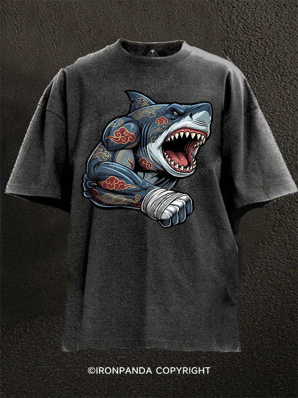 Muscle Shark Washed Gym Shirt