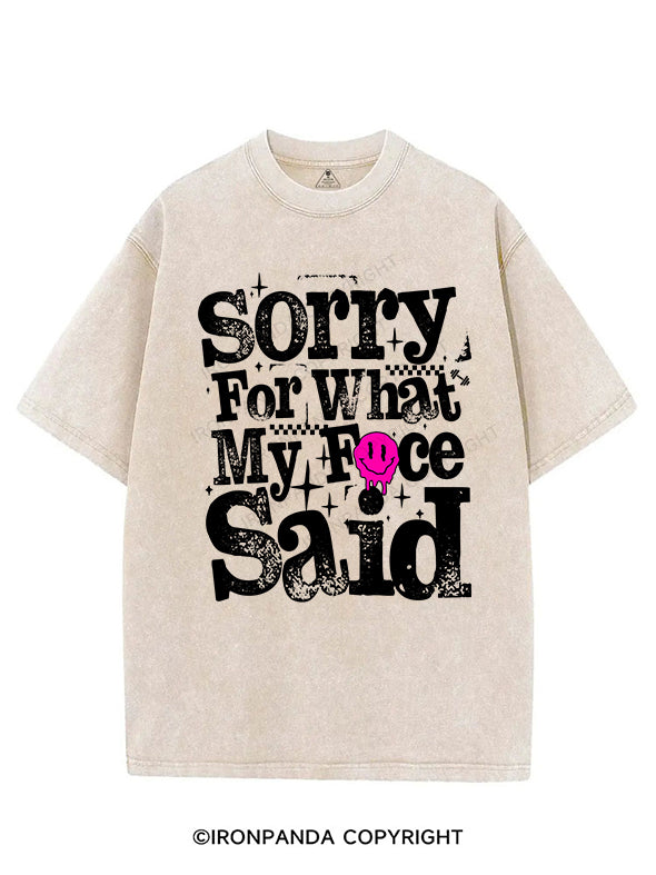 Sorry for what my face said VINTAGE GYM SHIRT