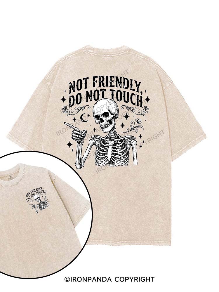 NOT FRIENDLY DO NOT TOUCH printed Gym Shirt