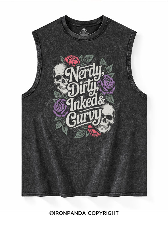 NERDY, DIRTY, INKED & CURVY Washed Tank