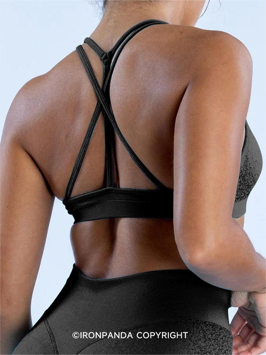 Toned Back Jacquard Sports Bra
