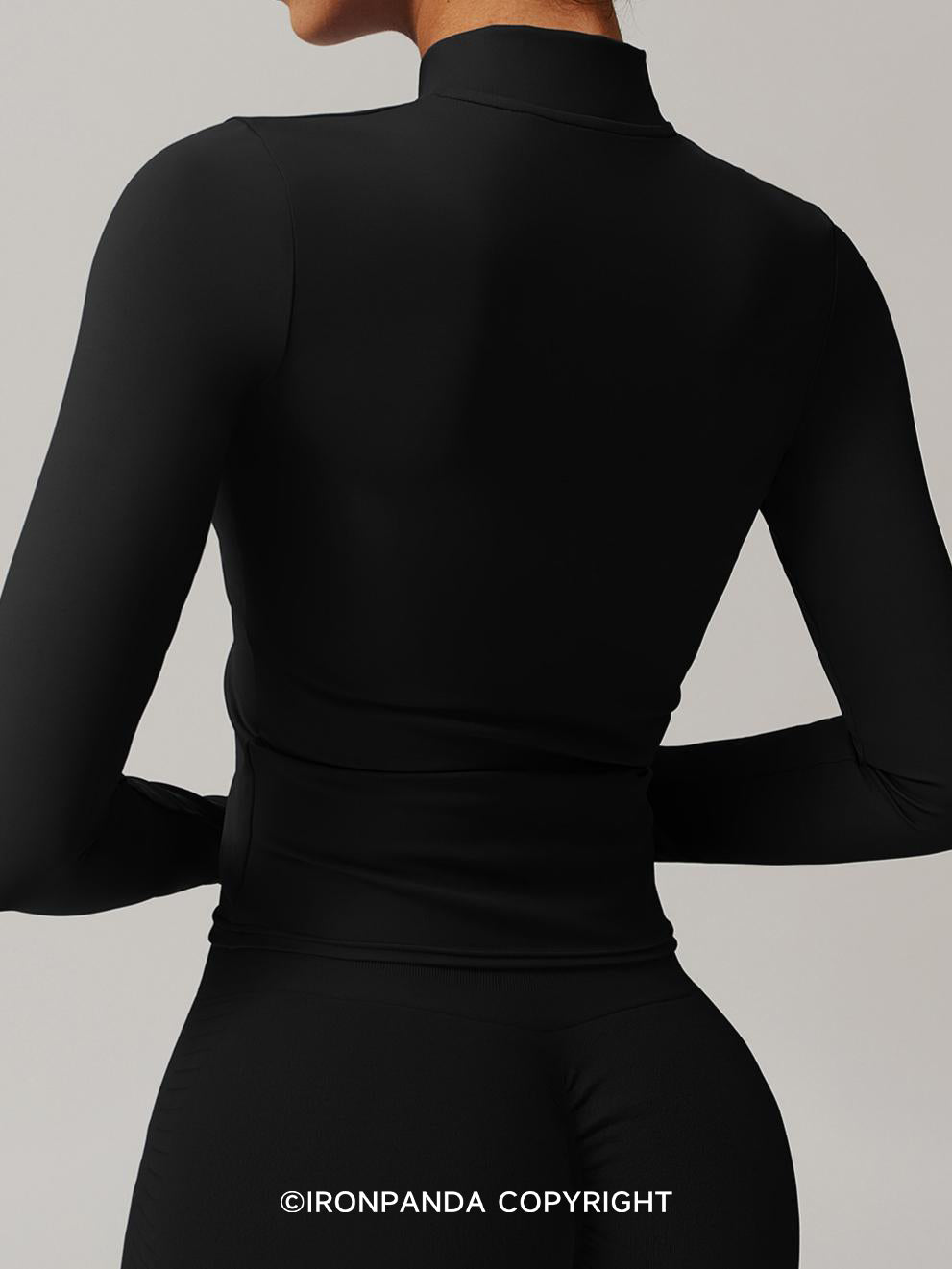 Full-Zip Long Sleeve Cropped Workout Jacket
