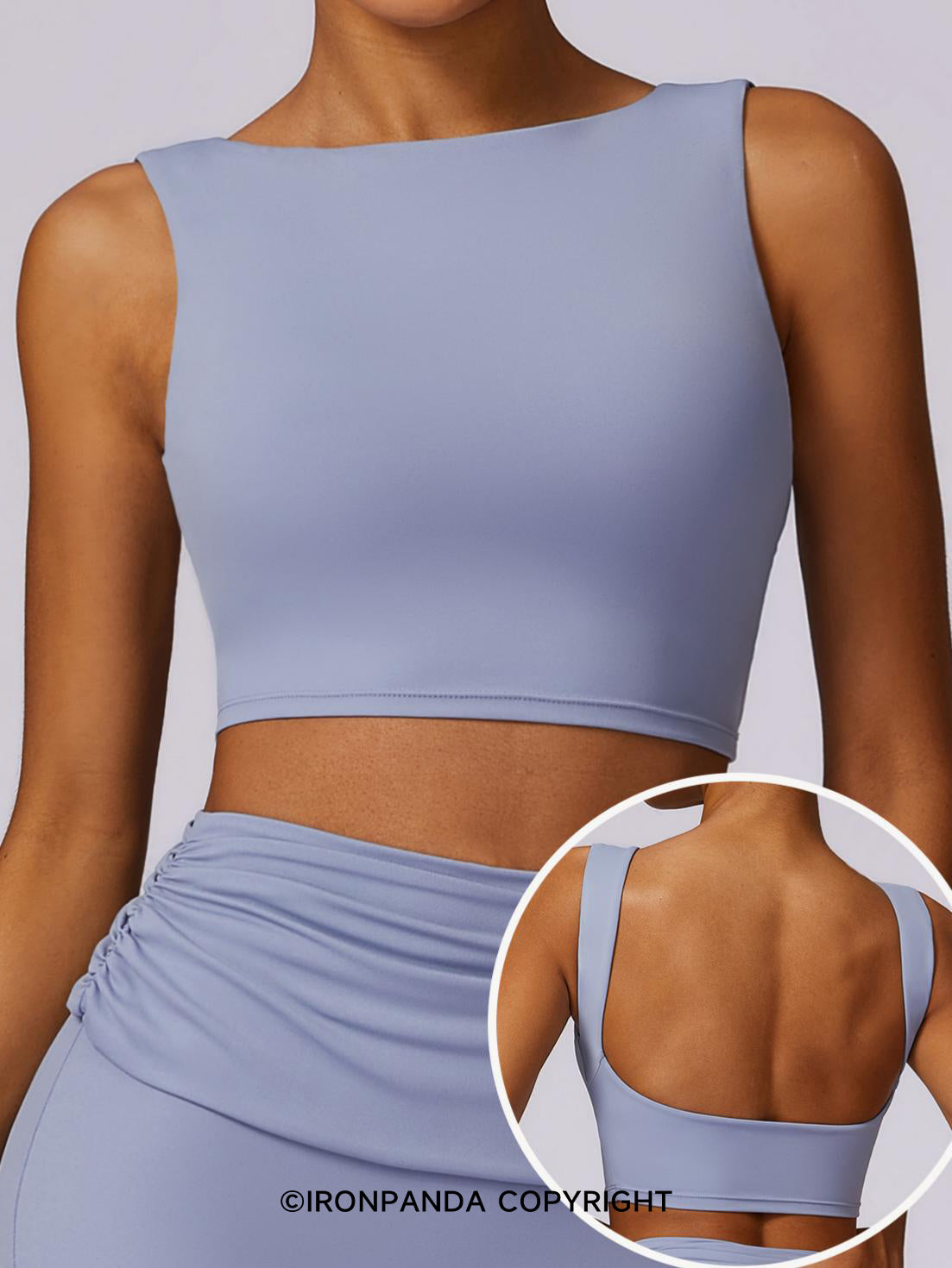 Padded Boat Neck U-Back Workout Tank Top