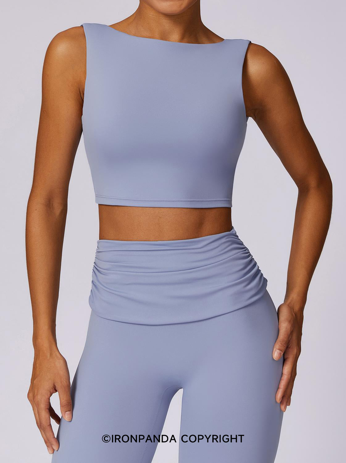 Padded Boat Neck U-Back Workout Tank Top