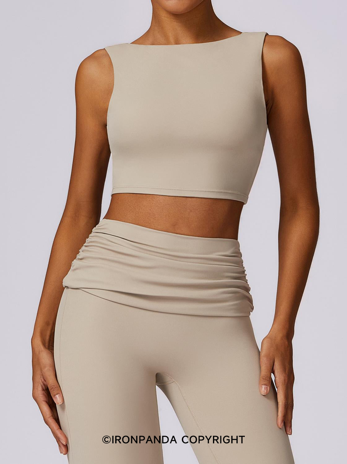 Padded Boat Neck U-Back Workout Tank Top