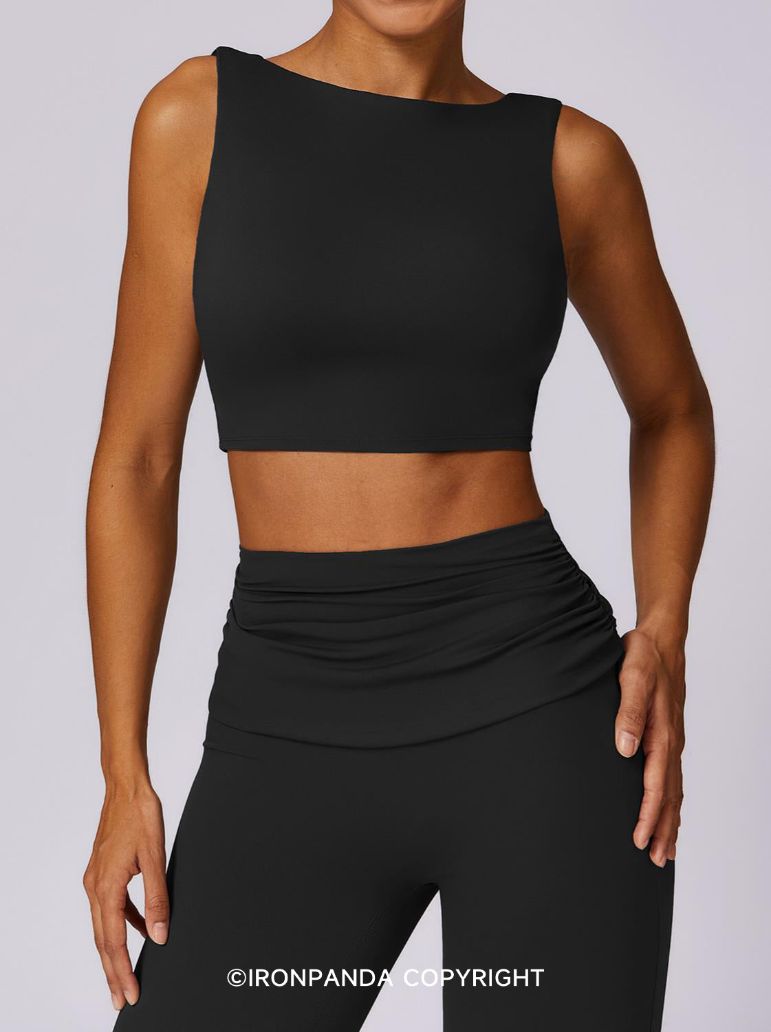 Padded Boat Neck U-Back Workout Tank Top