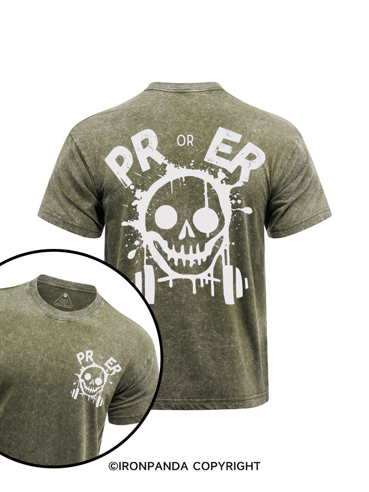 PR or ER Gym printed Washed Gym Shirt