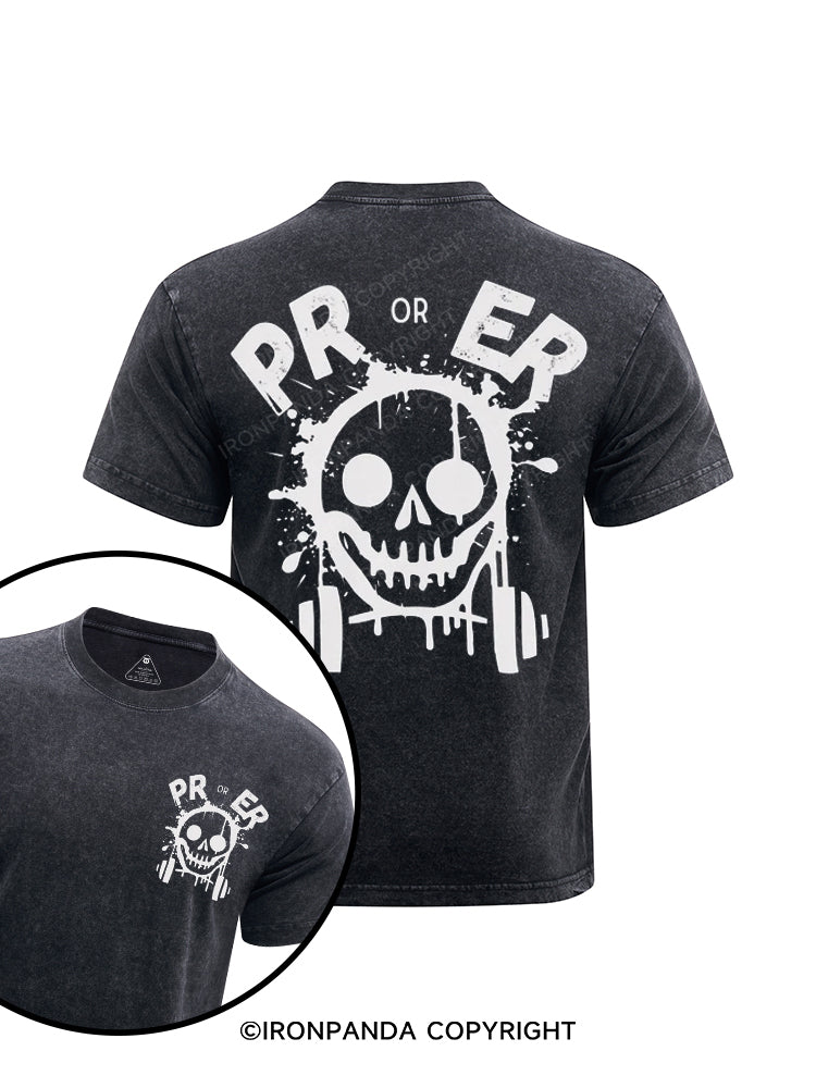 PR or ER Gym printed Washed Gym Shirt