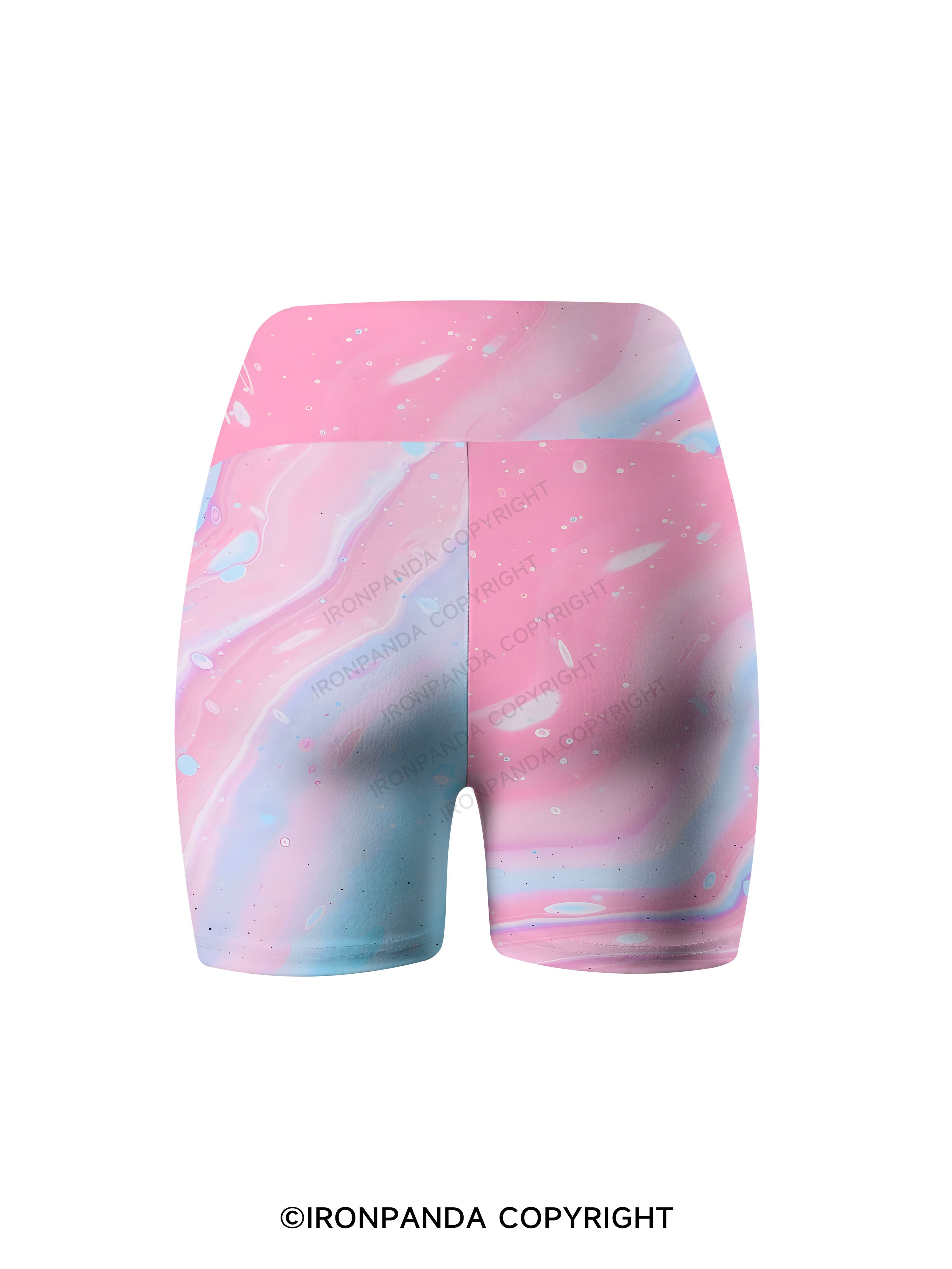 Pink Marble Yoga Cycling Shorts
