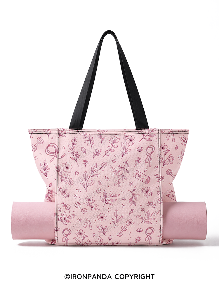 FLORAL GYM Yoga Mat Tote Bag