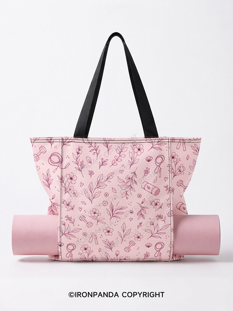FLORAL GYM Yoga Mat Tote Bag