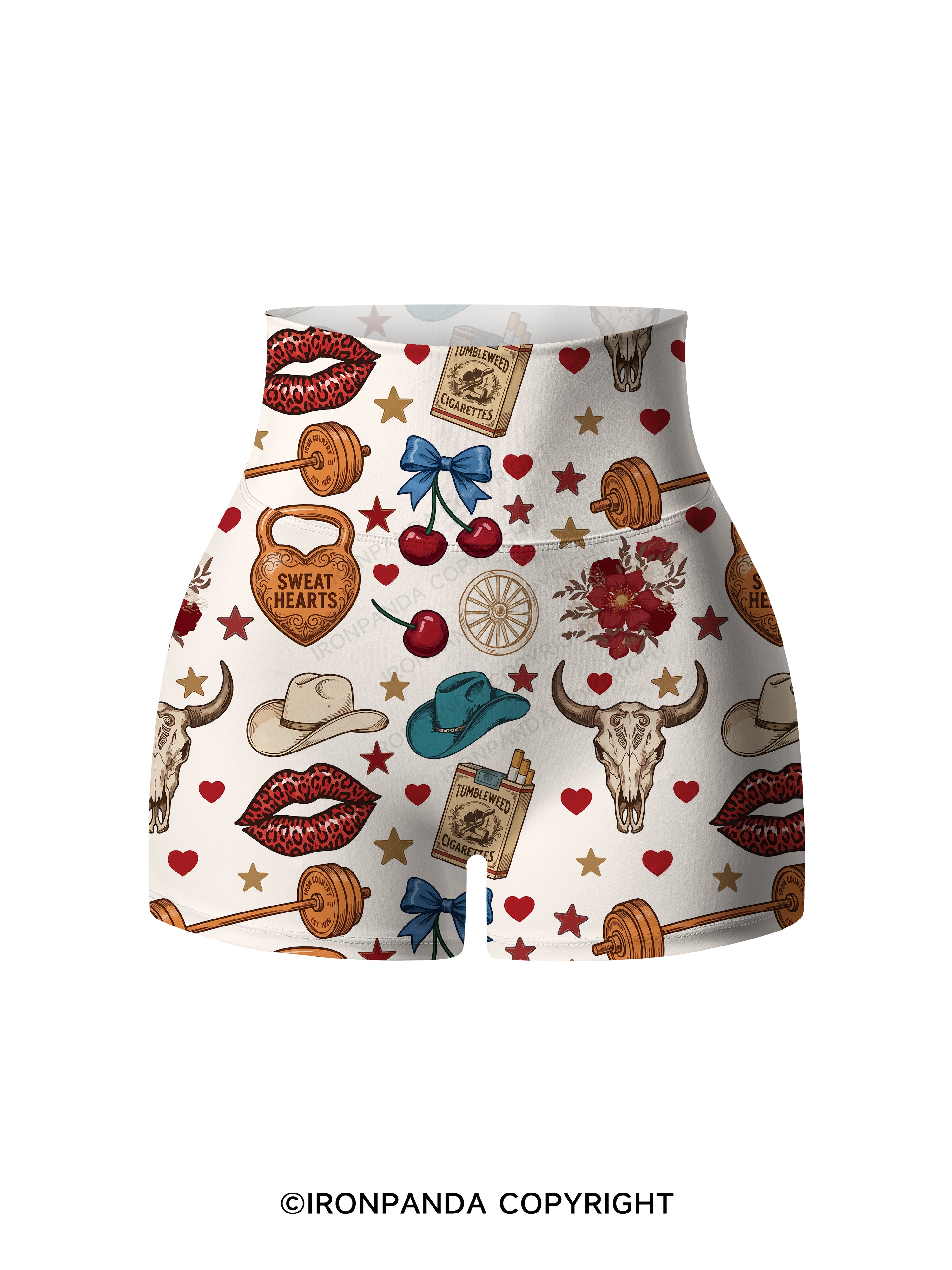 Sweat Hearts Western Gym Printed Yoga Shorts